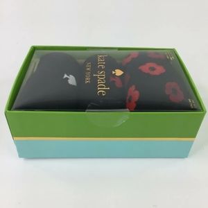 Kate Spade 3 Pair Patterned Socks Gift Set Black Red Poppy - NEW